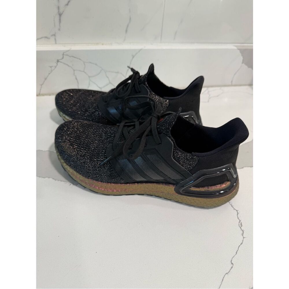 adidas Ultraboost Running Shoe in Black with Iridescent Rose-Gold Midsole - Picture 5 of 11